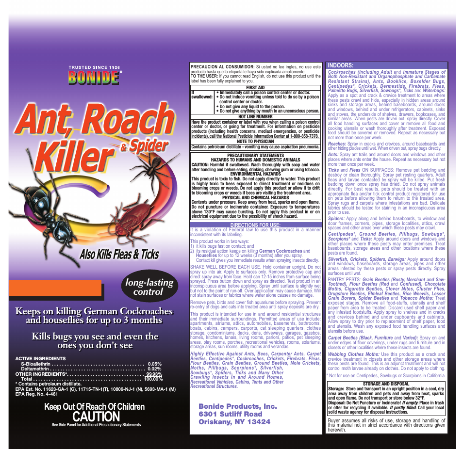 Ant, Roach & Spider Killer (Aerosol)