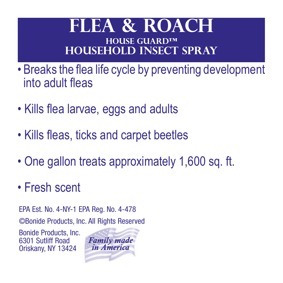 Flea & Roach Insect Spray- House Guard