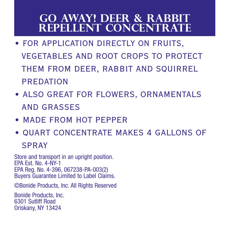 GO AWAY Deer and Rabbit Repellent Conc.