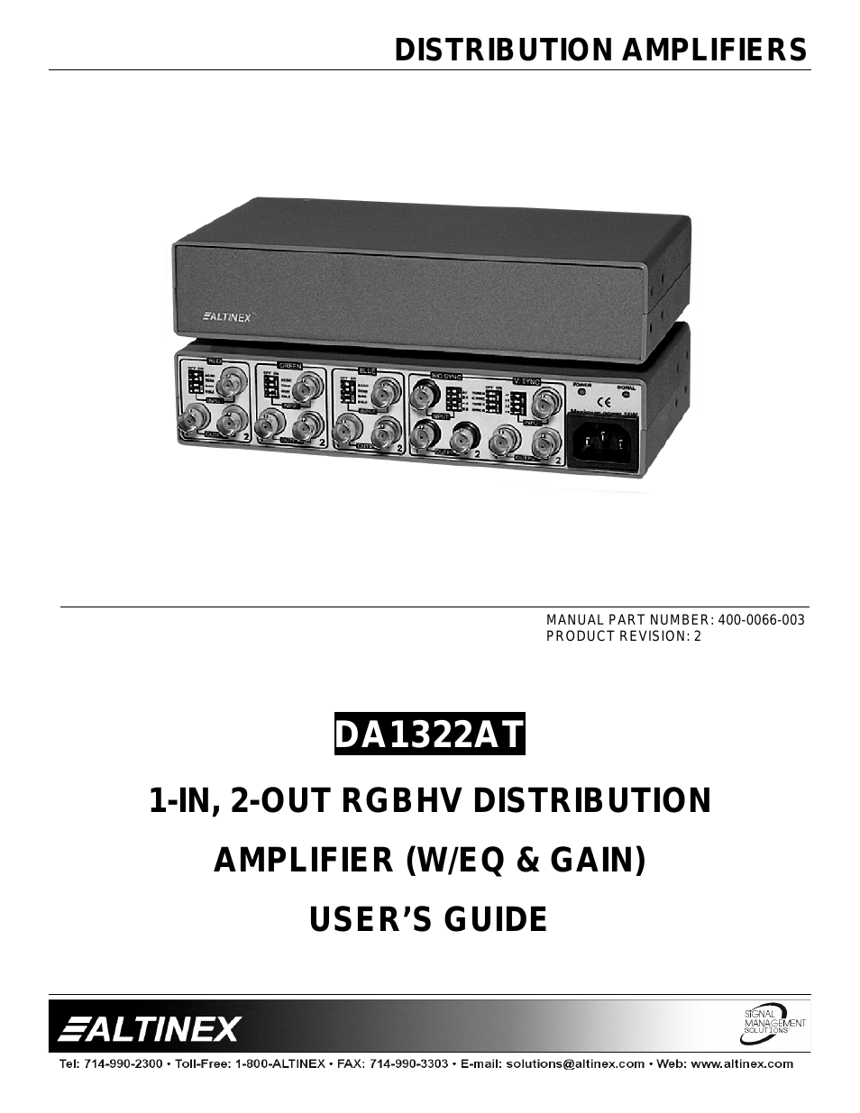 Distribution Amplifier DA1322AT