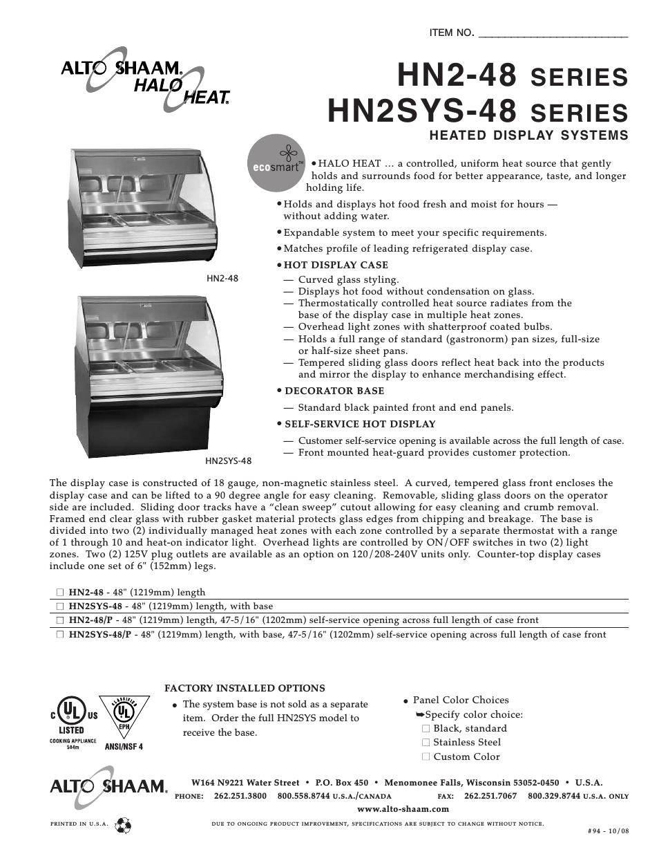 Heated Display Systems HN2SYS-48
