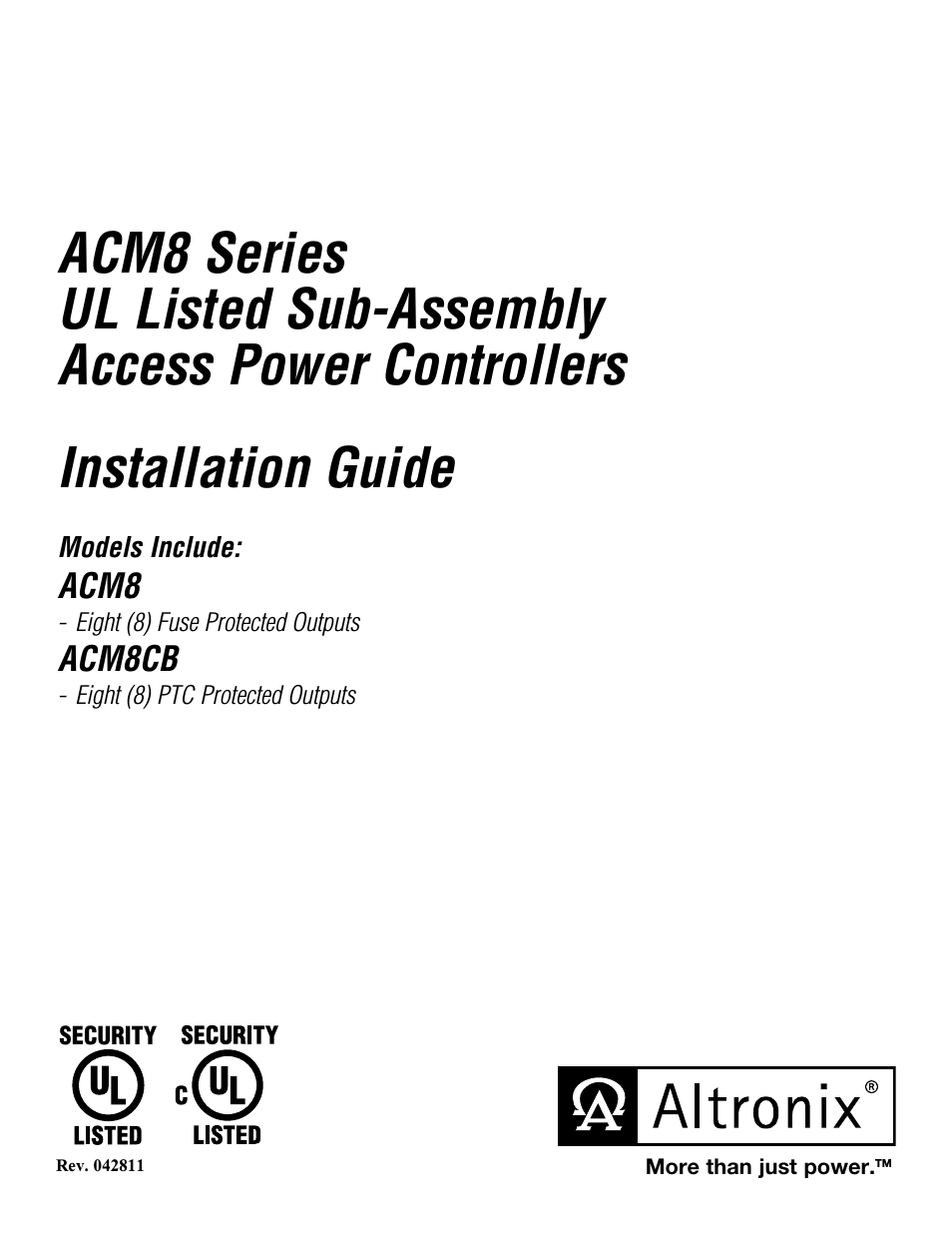 ACM8CB Installation Instructions