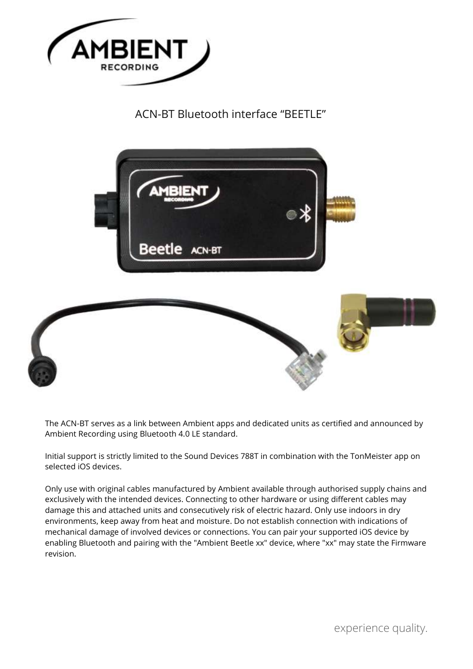 ACN-BT Bluetooth interface BEETLE