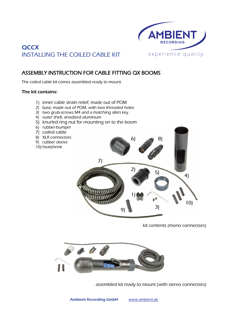 QCSX Boom Pole Cabling