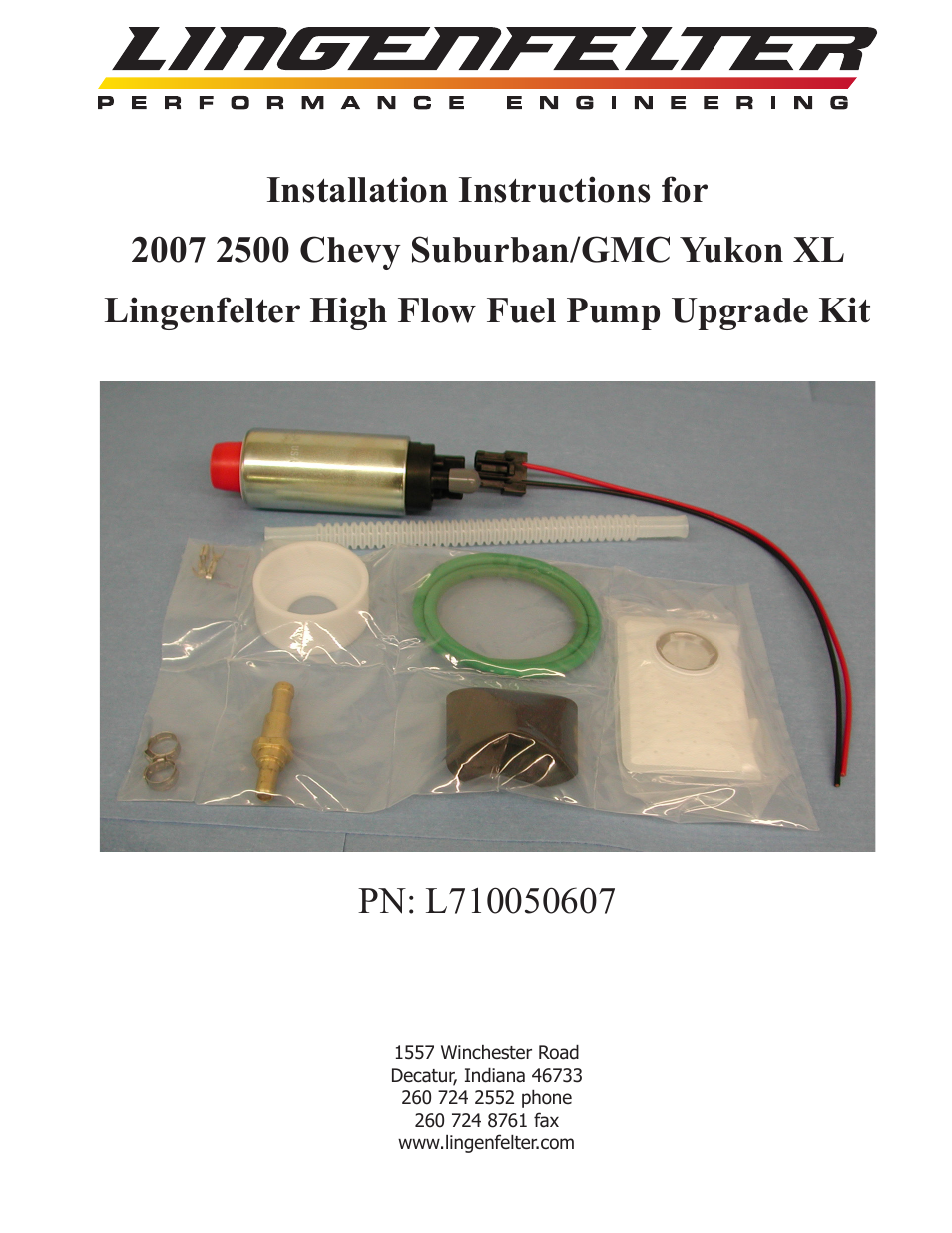 L710050607 Lingenfelter Suburban & Yukon XL Fuel Pump 2007 v1.1