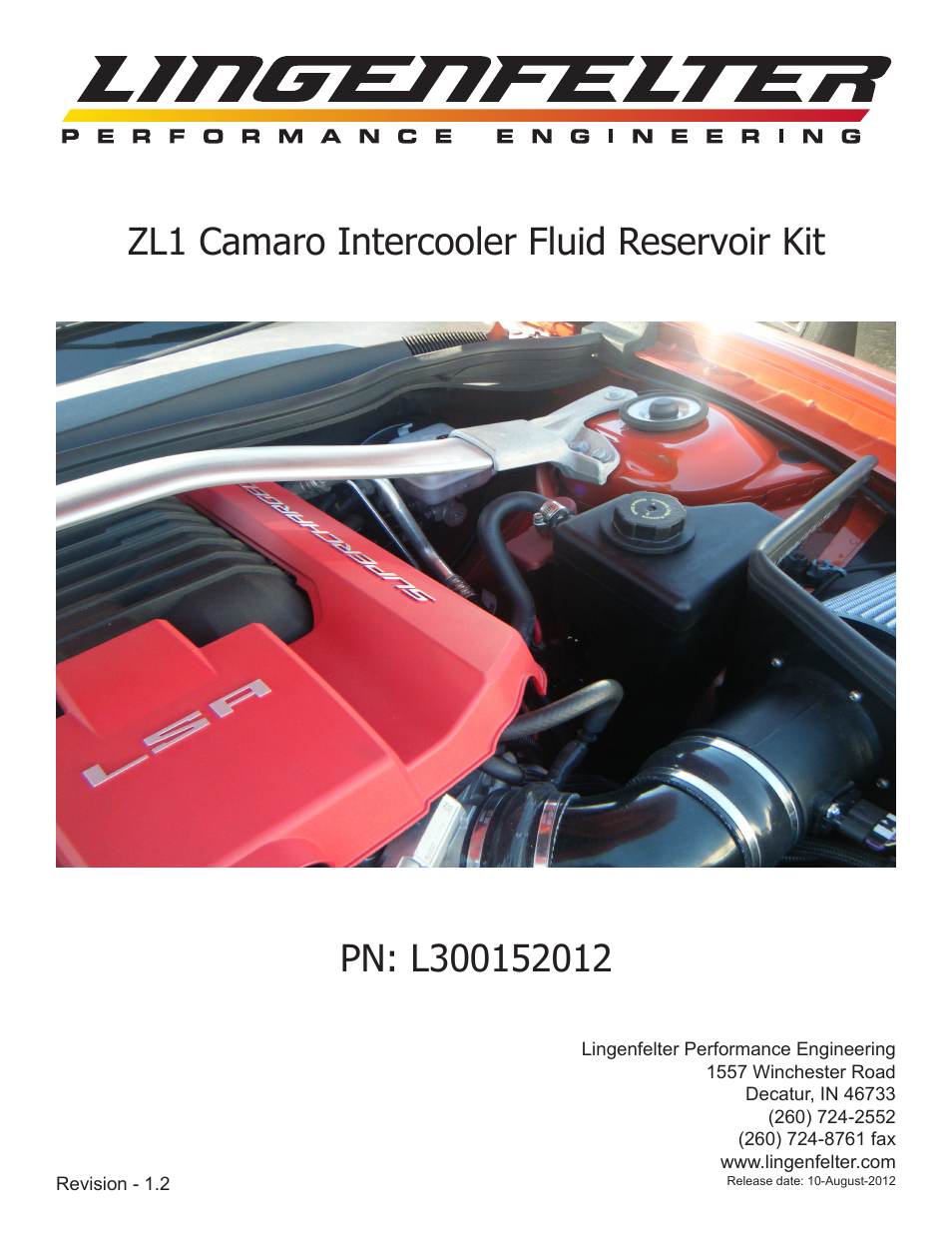 L300152012 Lingenfelter ZL1 Camaro Intercooler Fluid Reservoir 2012 v1.2