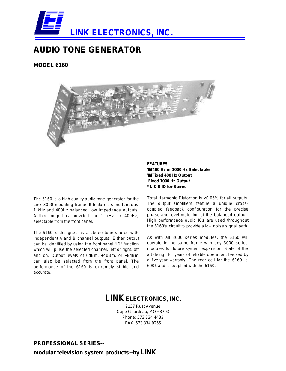 Audio Tone Generator 6160