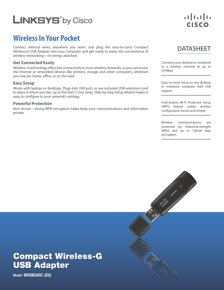 Compact Wireless-G USB Adapter WUSB54GC
