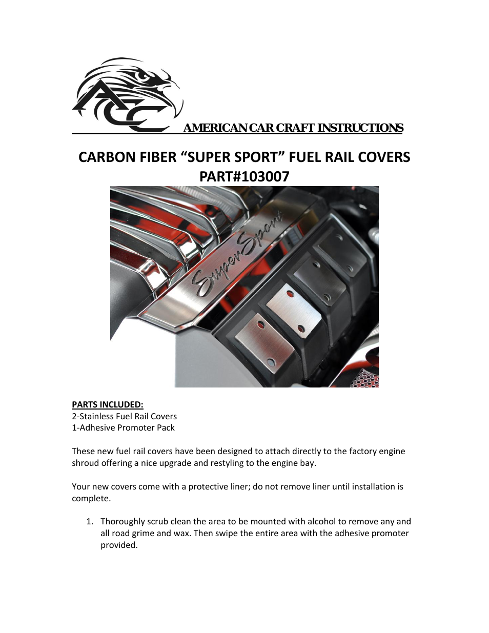 Camaro Fuel Rail Covers Polished Carbon Fiber "Super Sport 2010-2013"