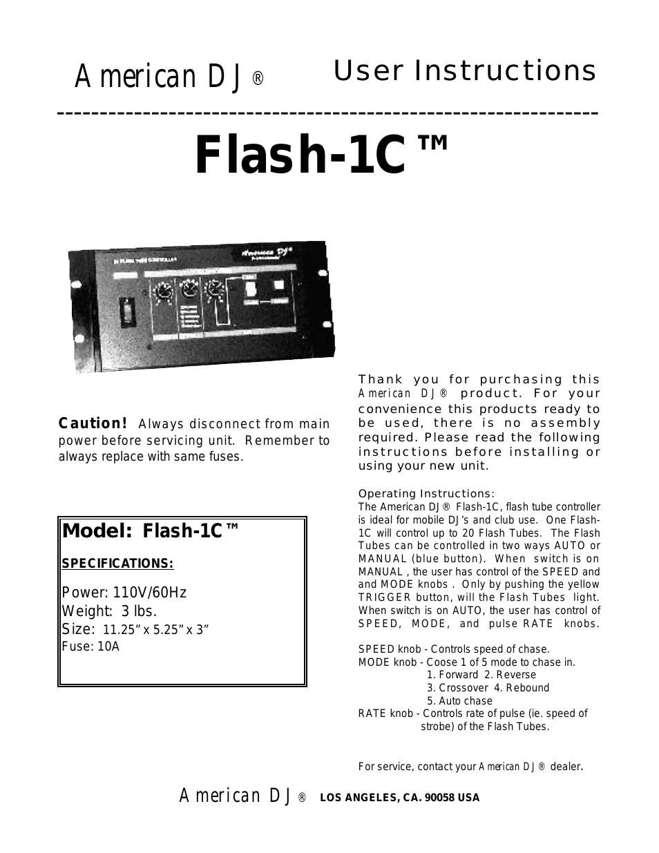 The American DJ Flash-1C Flash-1CTM