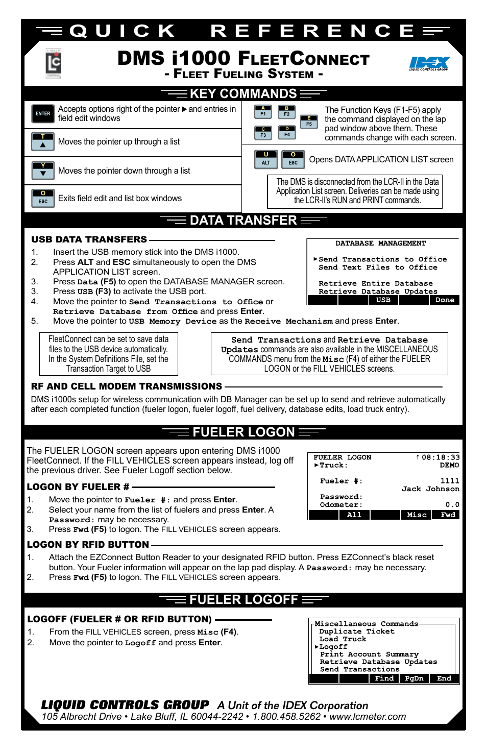 DMS i1000 Quick Reference - EZConnect