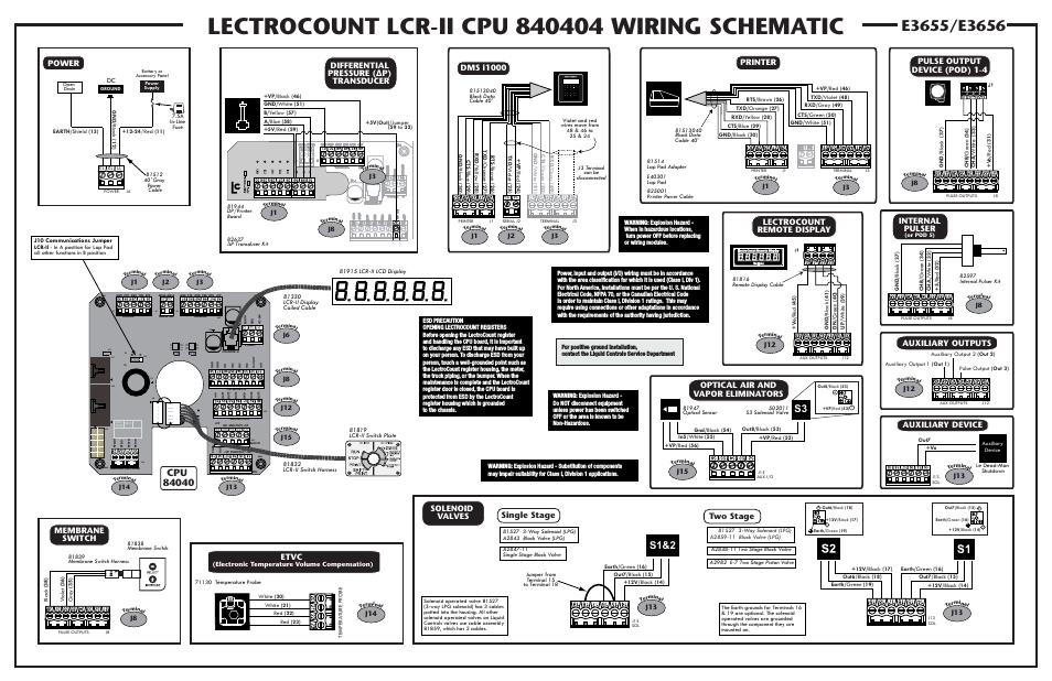 LCRII E3651-E3656 Wiring Schematic