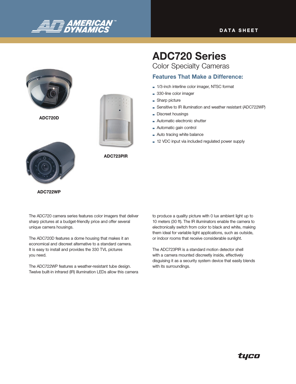 Tyco ADC720 Series