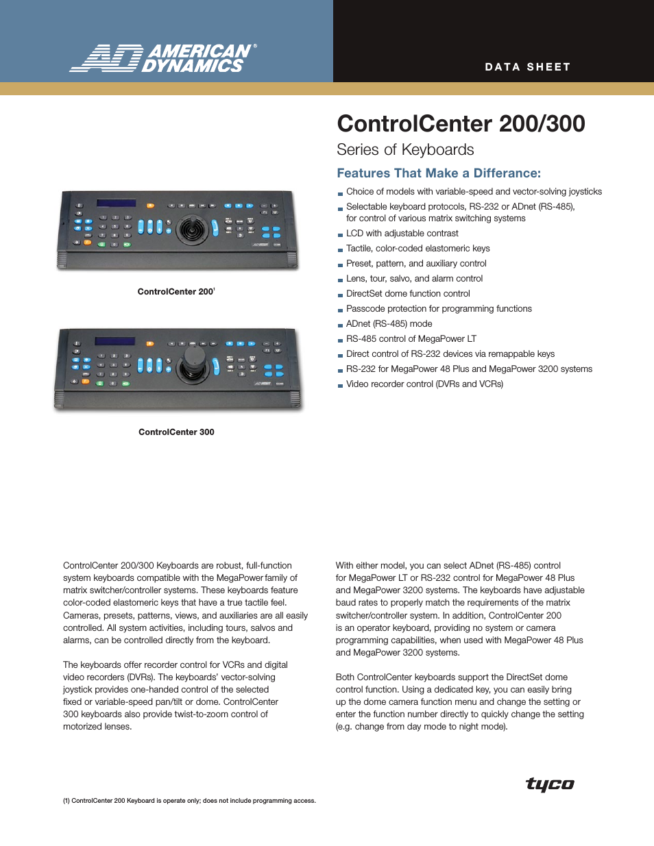 ControlCenter 200/300 Series
