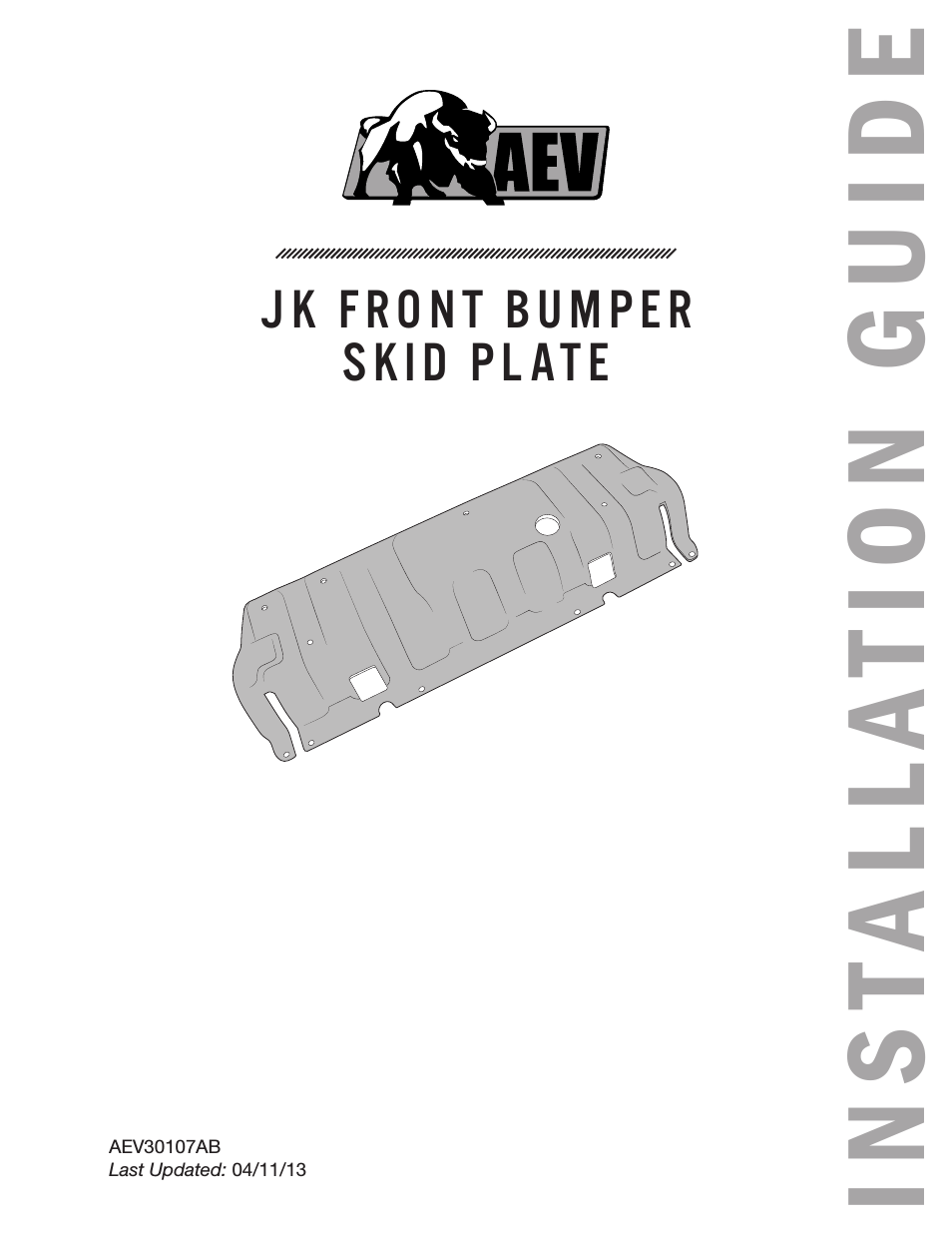 JK Front Bumper Skid Plate