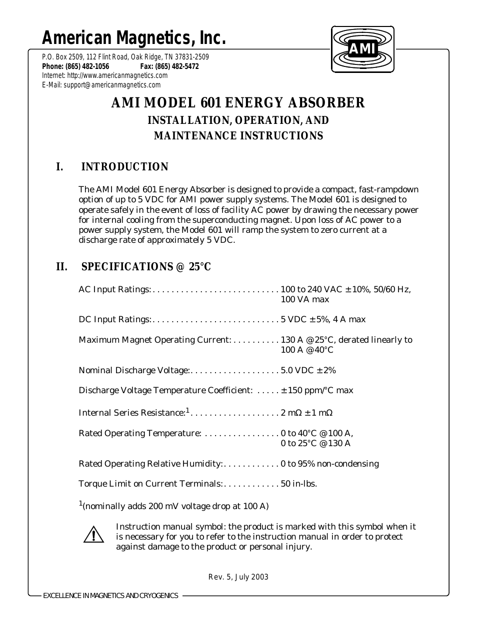 601 Energy Absorber (CE-Marked)