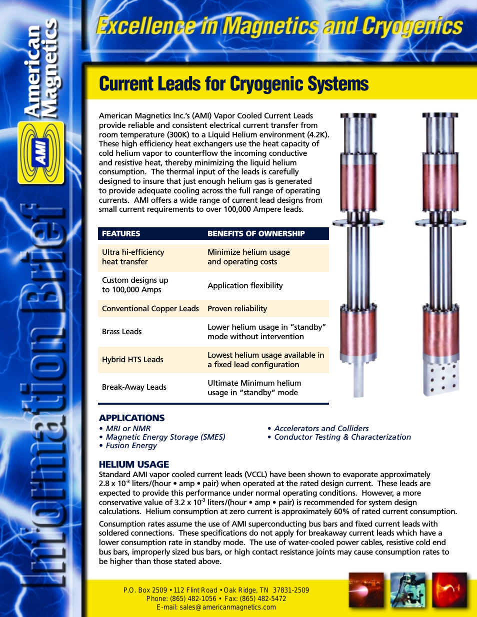 Current Leads for Cryogenic Systems Brochure