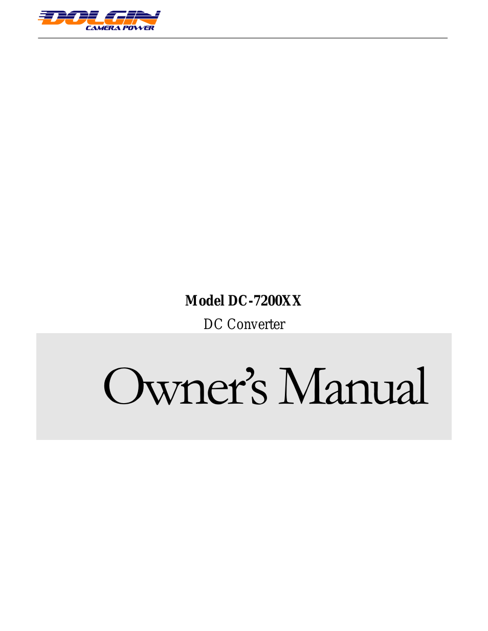 DC Converter manual