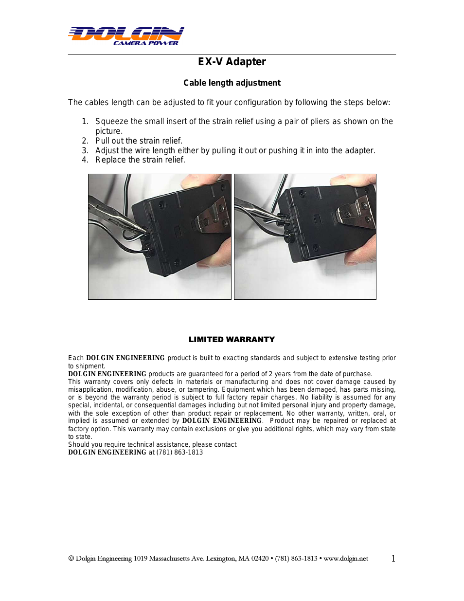 EX-V adapter manual