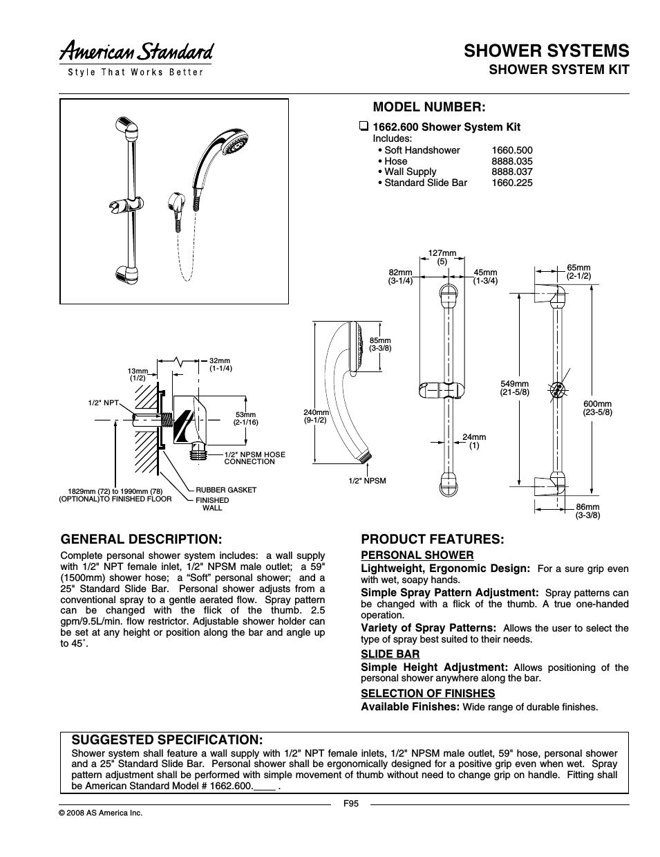 Shower System Kit 1662.600