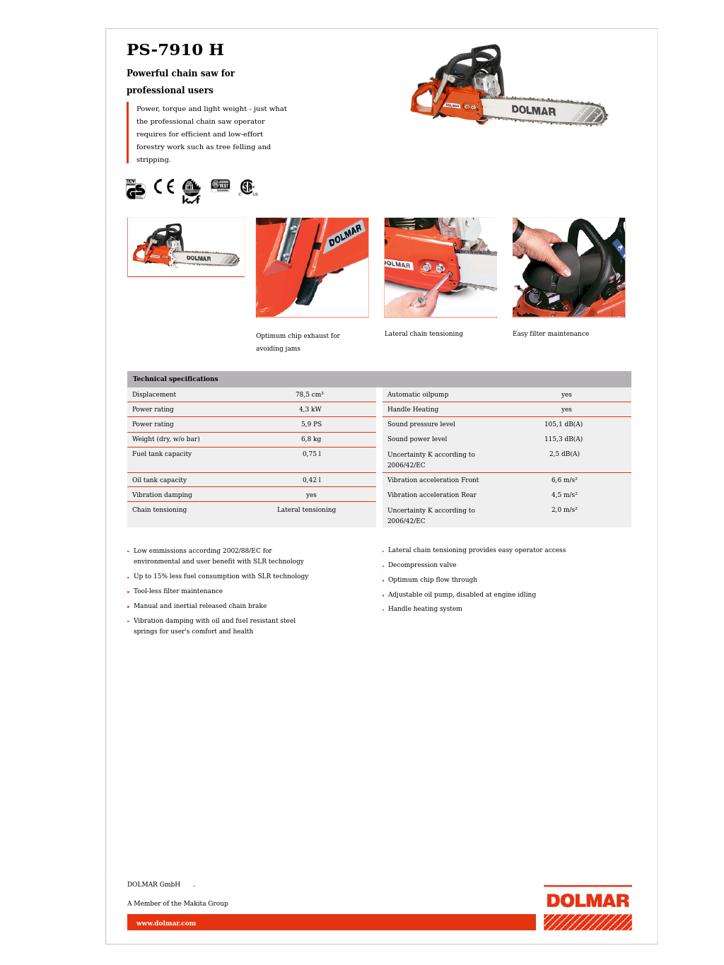 Powerful Chain Saw for Professional Users PS-7910 H