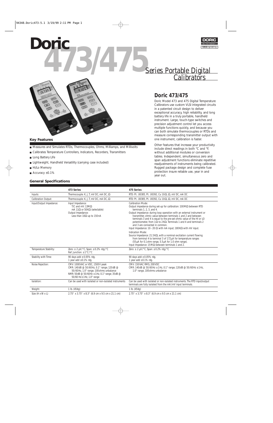 473 Series Portable Digital Calibrators