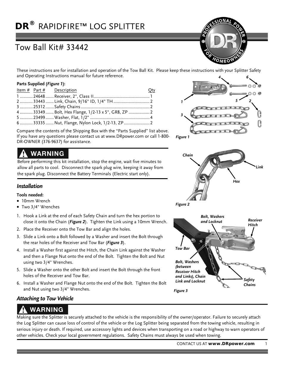 33442 Tow Hitch Kit