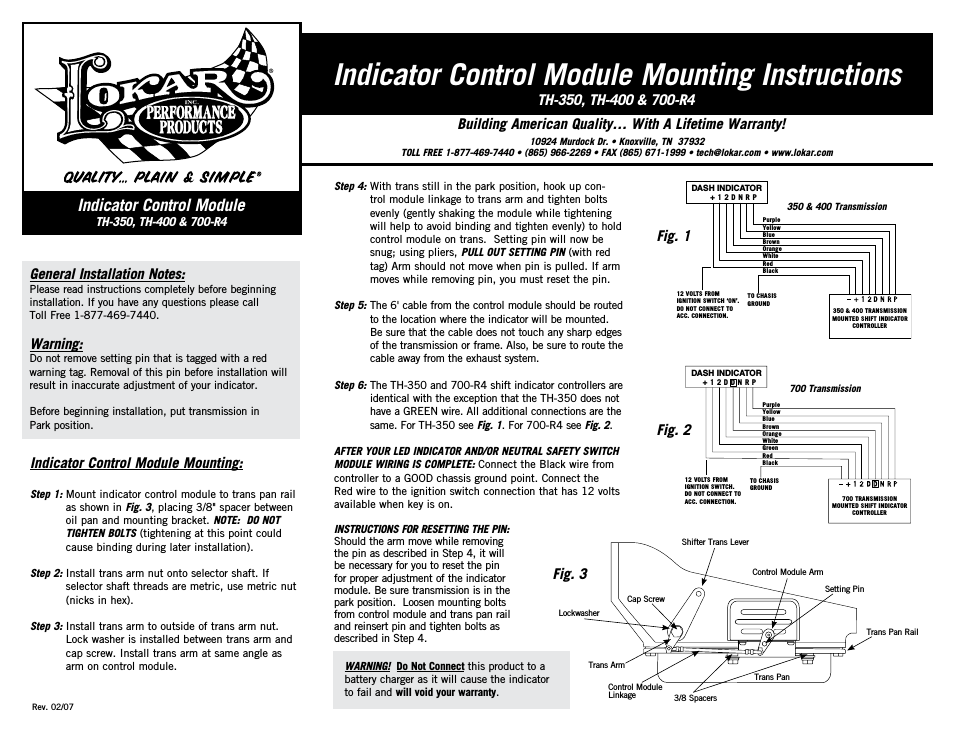 700-R4 Indicator Control Module