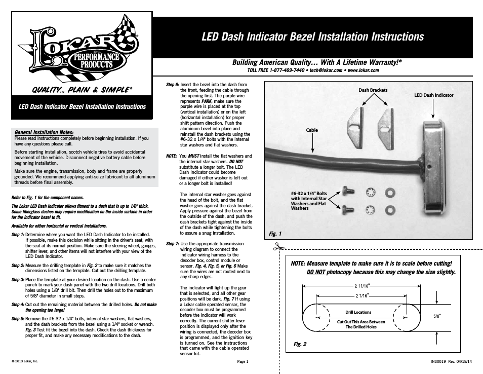 LED Dash Indicator Bezel