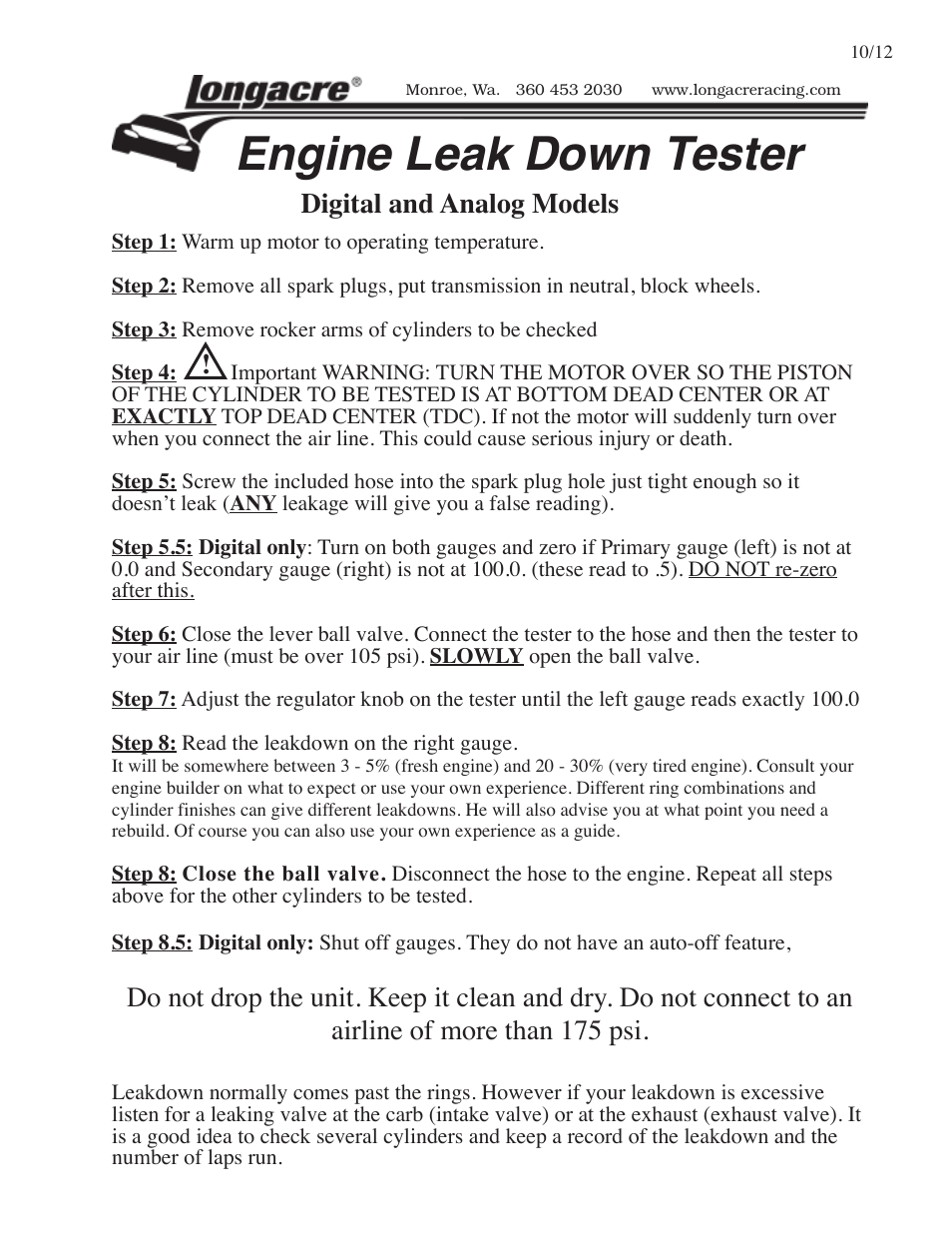73014 Engine Leak Down Tester