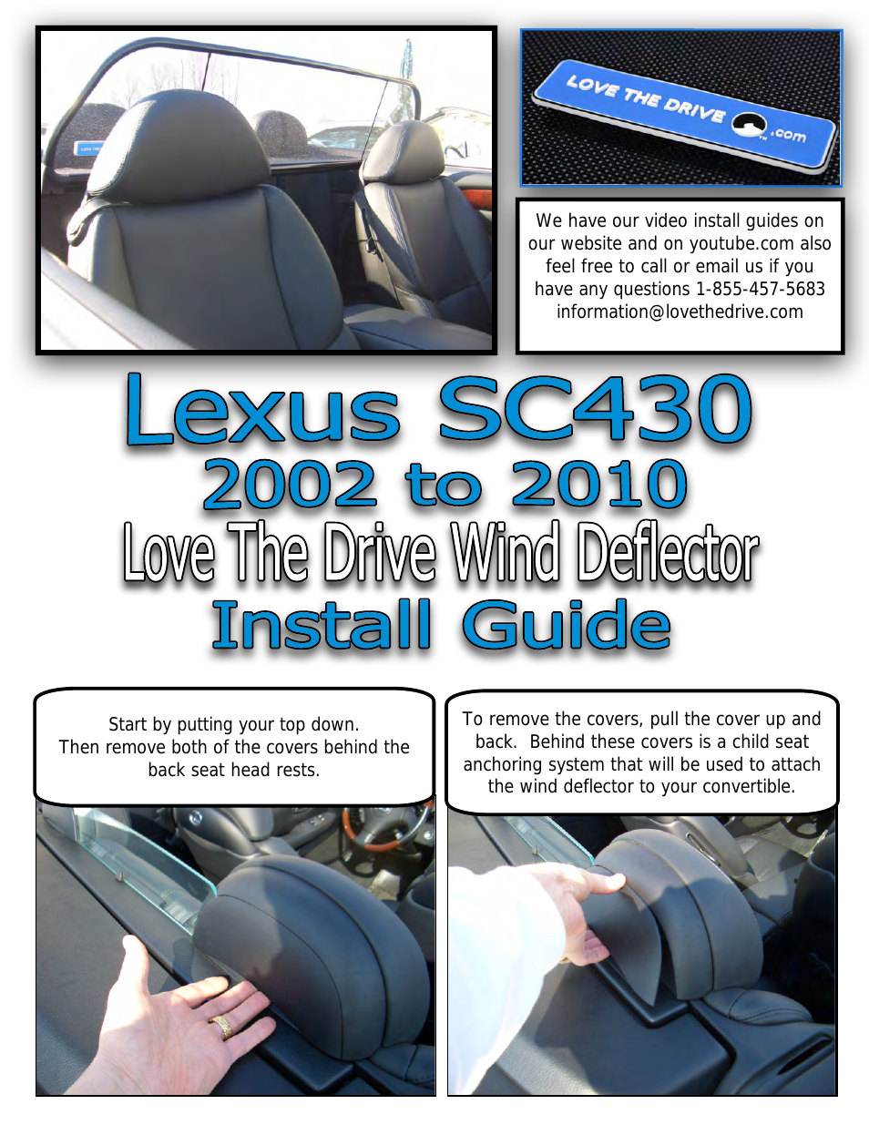 Lexus SC 430 Wind Deflector 2002 to 2010