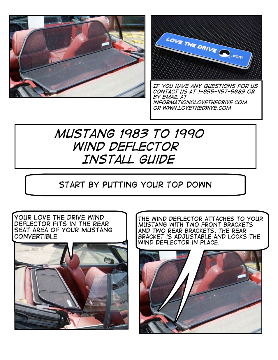 Mustang Wind Deflector 1983 to 1989