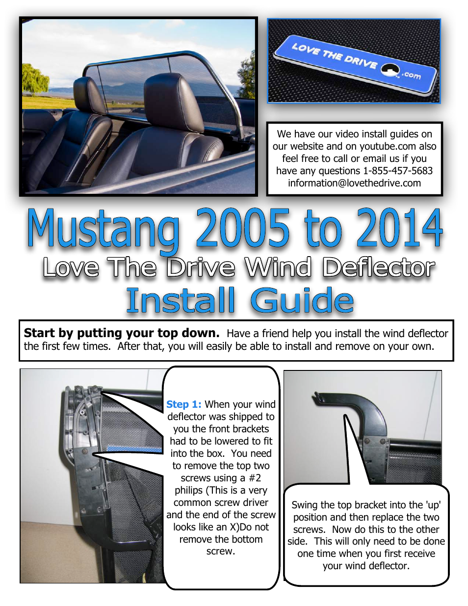 Mustang Wind Deflector 2005 to 2014