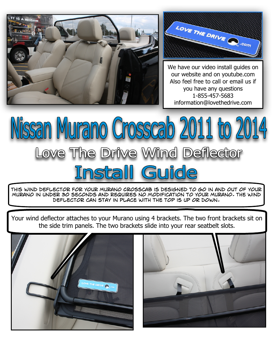 Nissan Murano CrossCabriolet Wind Deflector 2011 to 2014