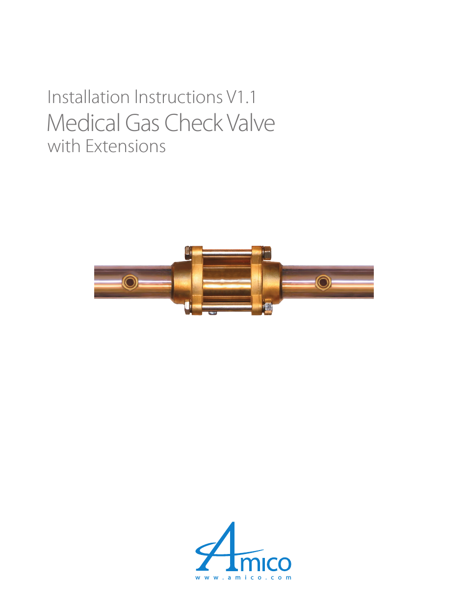 Medical Gas Check Valve with Extensions