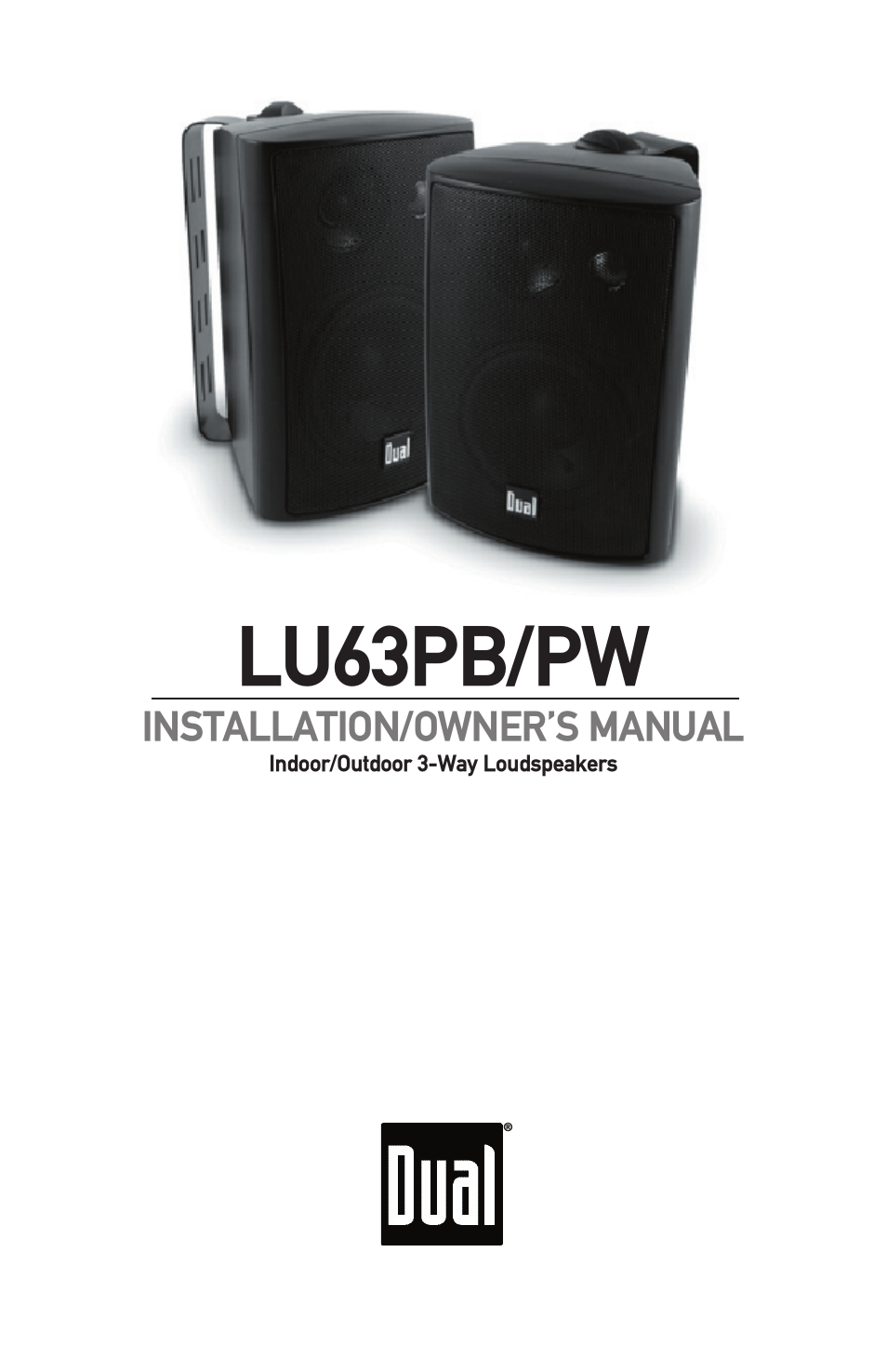 Indoor/Outdoor 3-Way Loudspeakers LU63PB/PW