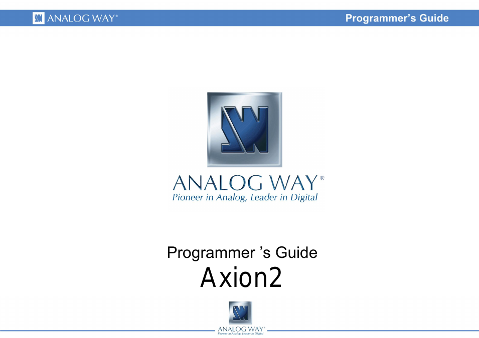 Axion2 - ARC200 Programmer's Guide