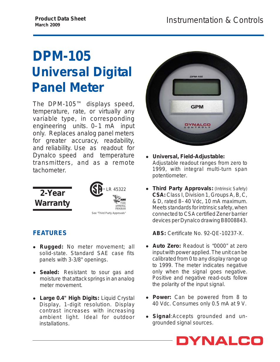 DPM-105 Panel Meter
