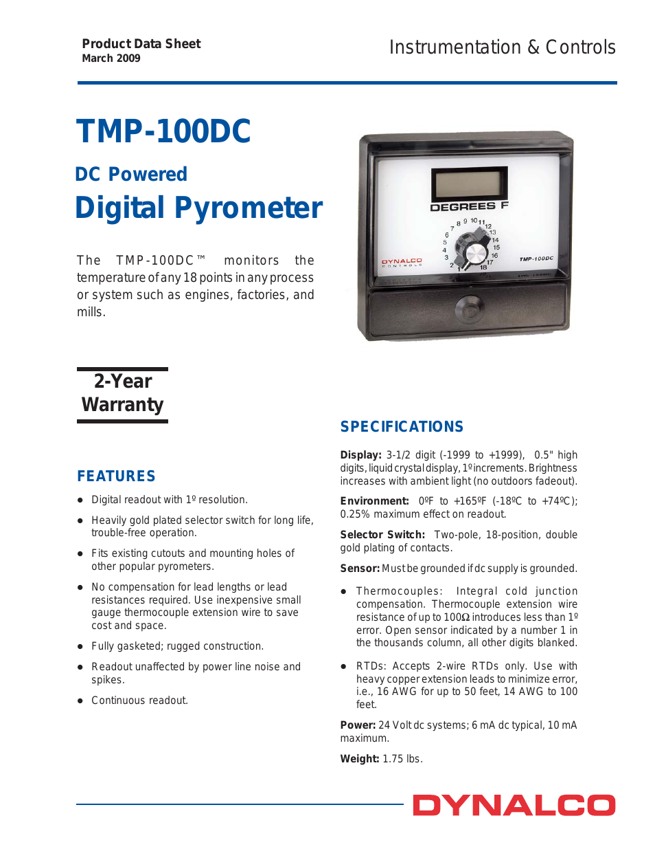 TMP-100DC Temperature Monitor