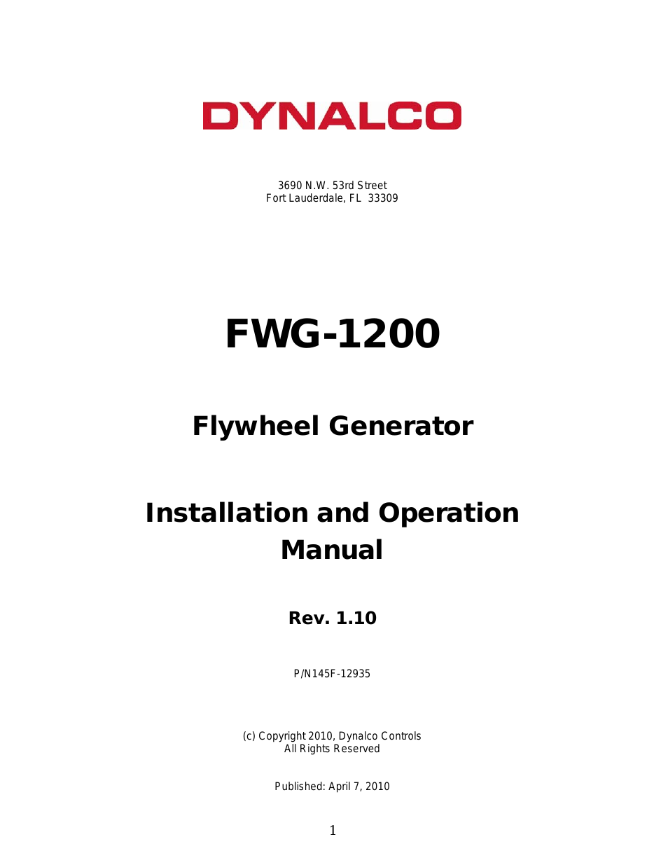 DYNA-GEN Flywheel Generator System