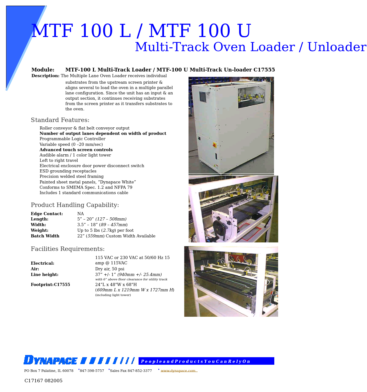 Multi Lane Oven Loader and Unloader