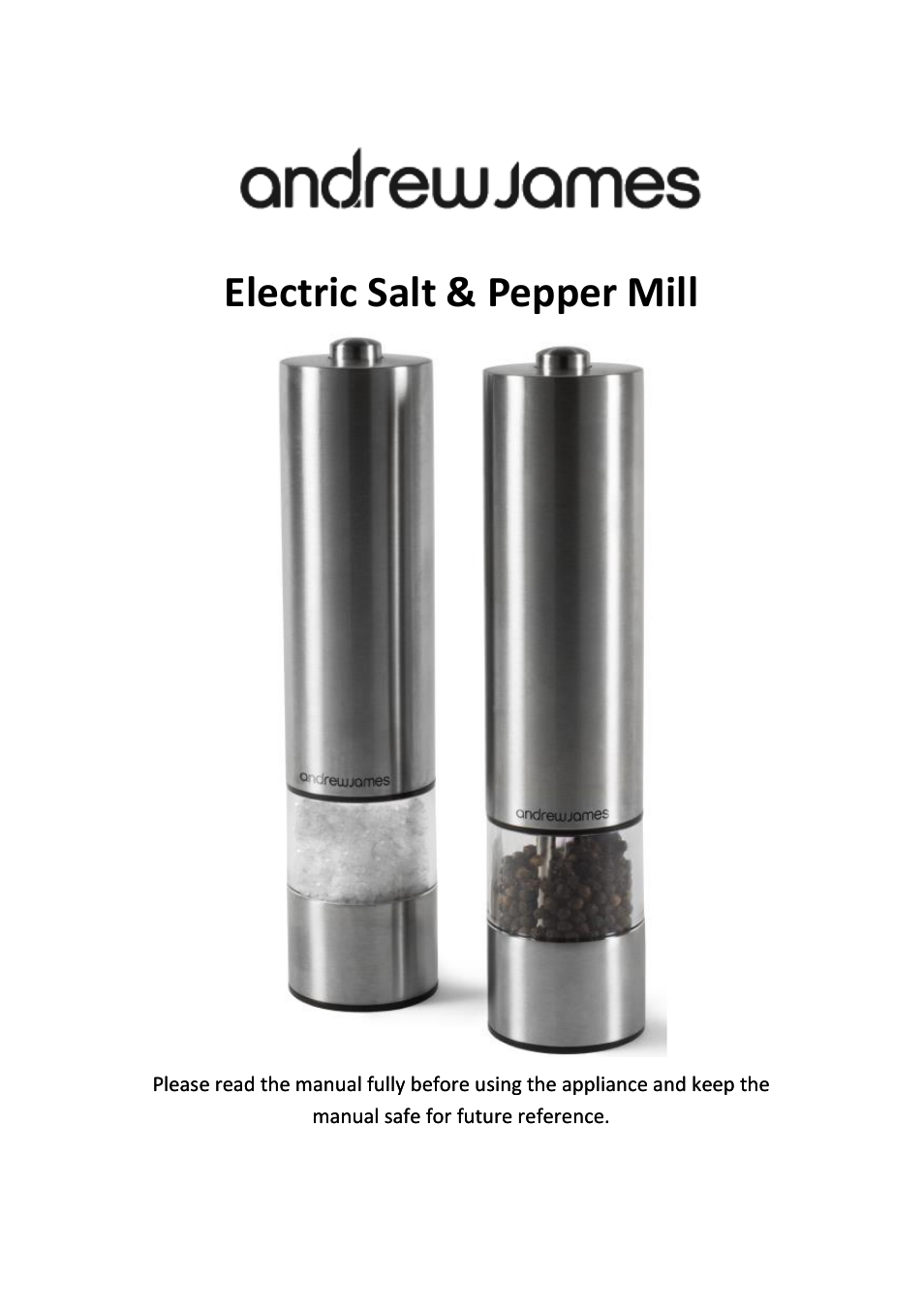 AJ000568 Electric Salt and Pepper Mill Set