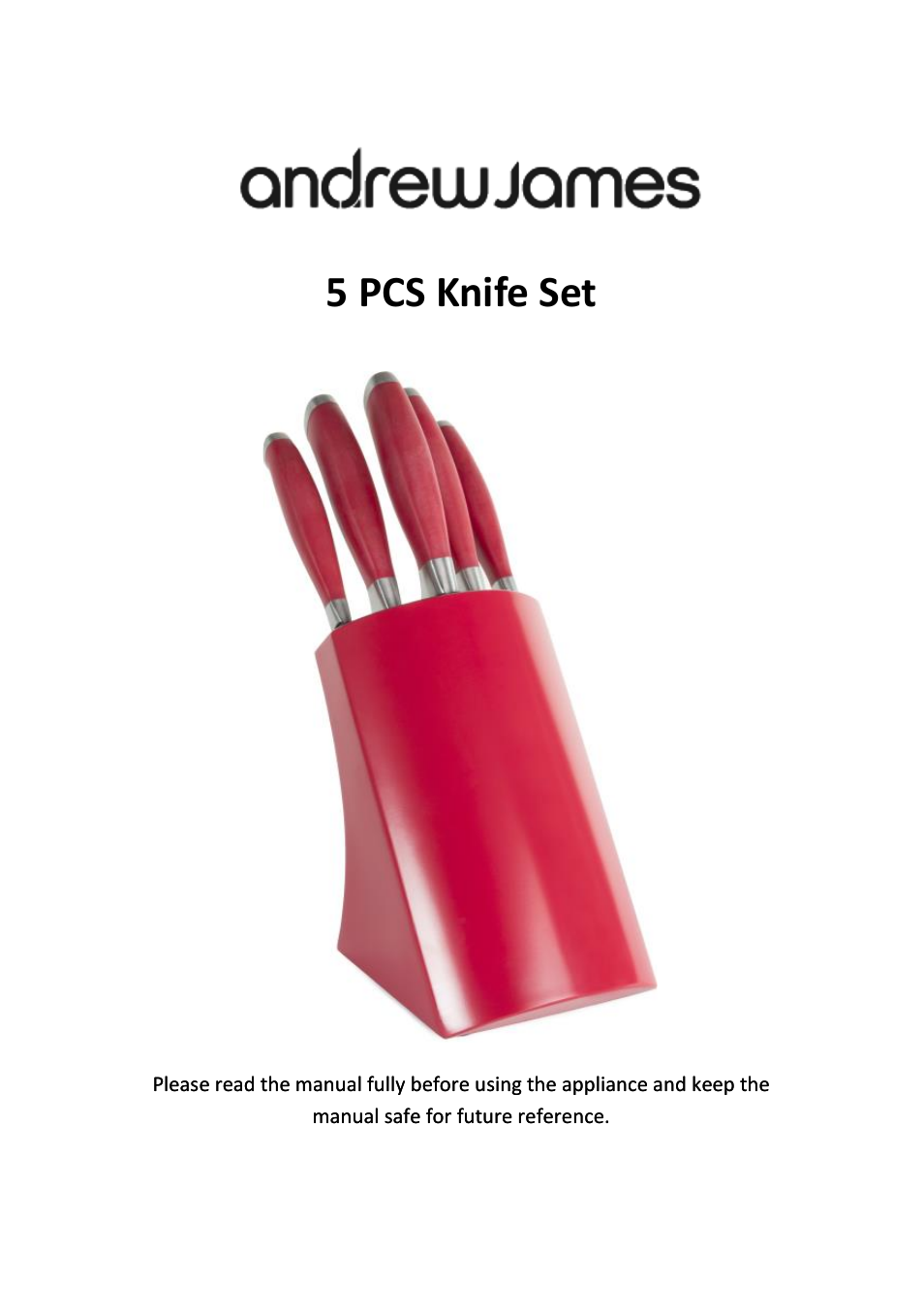 AJ000347 Premium Five Piece Stainless Steel Knife Set