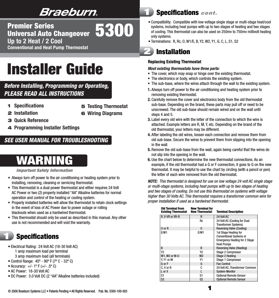 5300 2H-2C Installer Manual