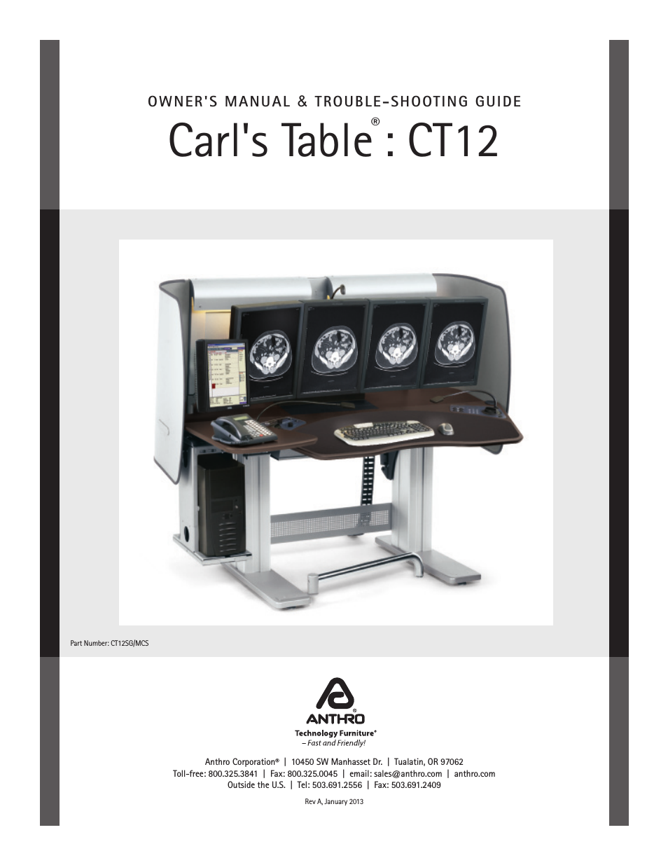 Carl's Table CT12 Owners Manual