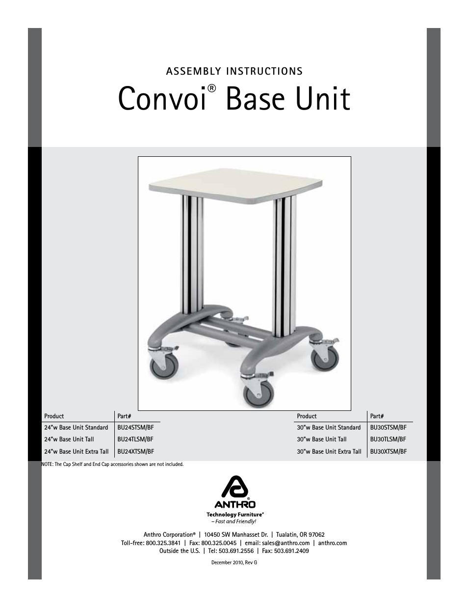 Convoi Base Unit Assembly Instructions