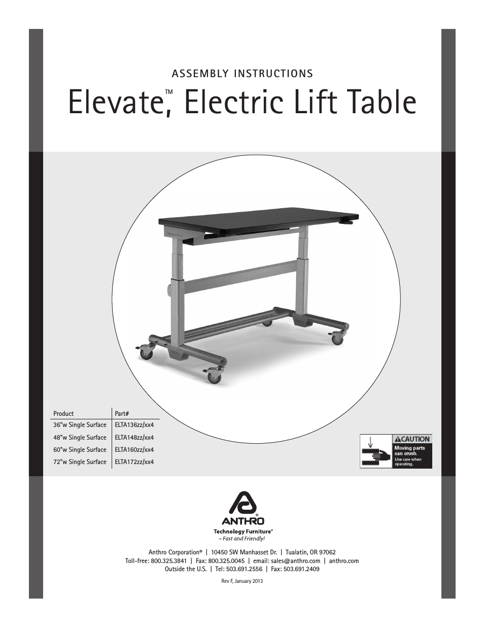 Elevate Original Single Surface Assembly Instructions