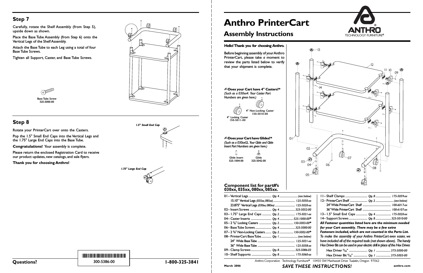 PrinterCart 20H & 28H Assembly Instructions