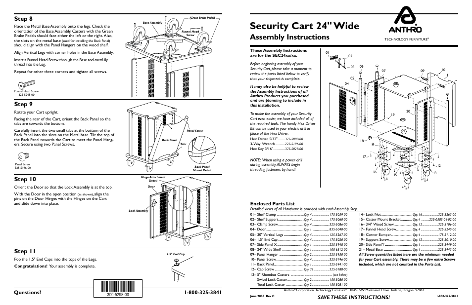 Security Cart 24 Assembly Instructions