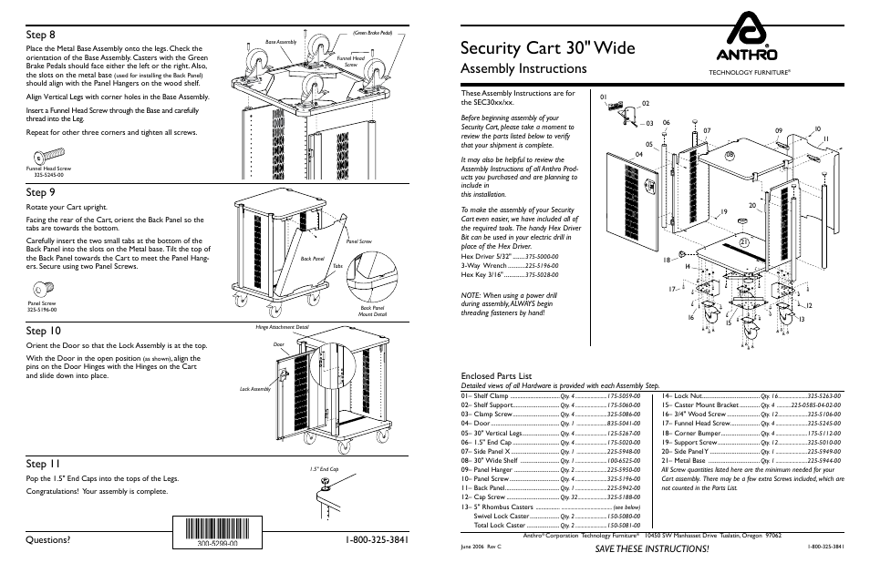 Security Cart 30 Assembly Instructions